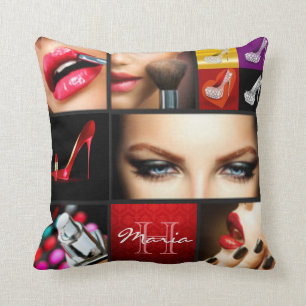 Lipstick Makeup Fashion Design Throw Pillow