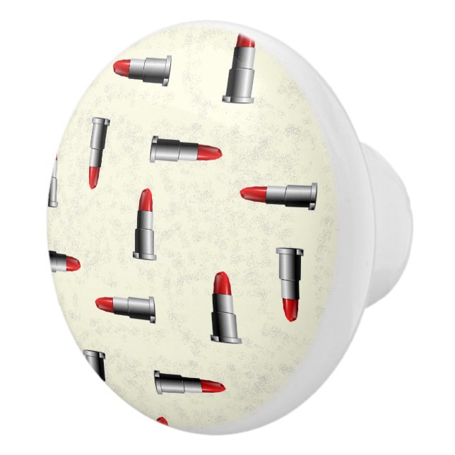 lipstick pattern ceramic knob (Right)