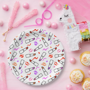 Lipstick Pattern Paper Plate