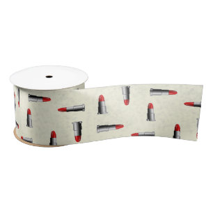 lipstick pattern satin ribbon