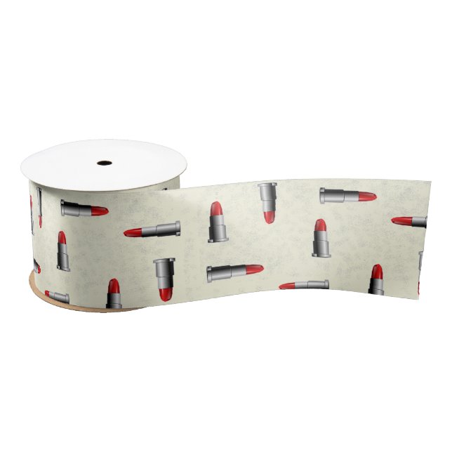 lipstick pattern satin ribbon (Spool)