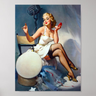 Lipstick Pin Up Poster
