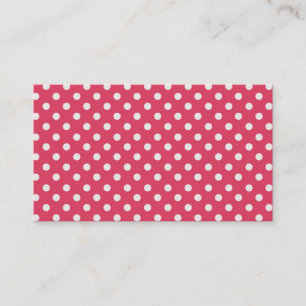 Lipstick Pink and White Polka Dots Template P004 Business Card
