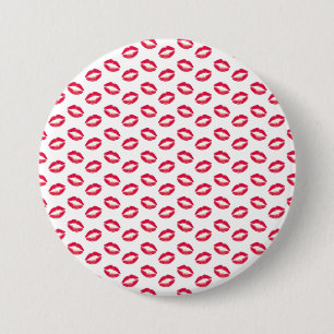 Lipstick Pink Kisses 3 Inch Round Button