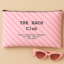 Lipstick Pink Striped Bridesmaid Bachelorette