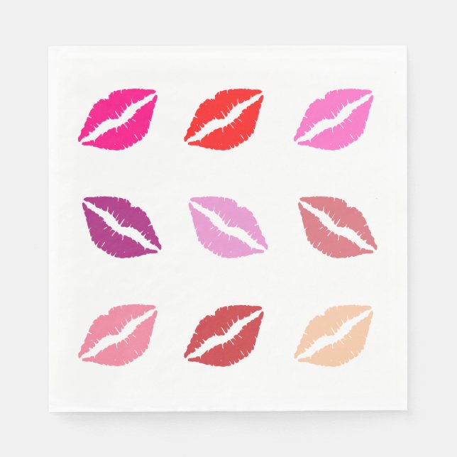 Lipstick Print Paper Napkins (Front)