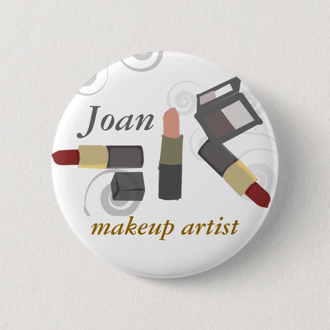 Lipstick Salon Spa Makeup Artist Cosmetics 2 Inch Round Button (Front)