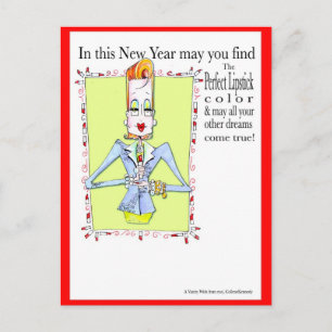 Lipstick wishes for the New Year Holiday Postcard