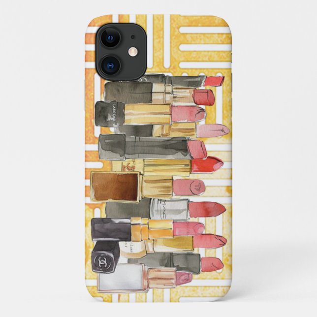 Lipsticks Watercolor Case-Mate iPhone Case (Back)