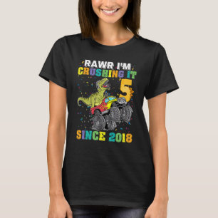 Lique Crushing It T Rex Dinosaur Monster Truck_1 T-Shirt