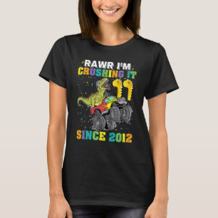 Lique Crushing It T Rex Dinosaur Monster Truck_6 T-Shirt