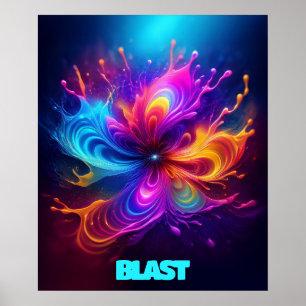Liquefied Blast Of Colour Customizable Poster