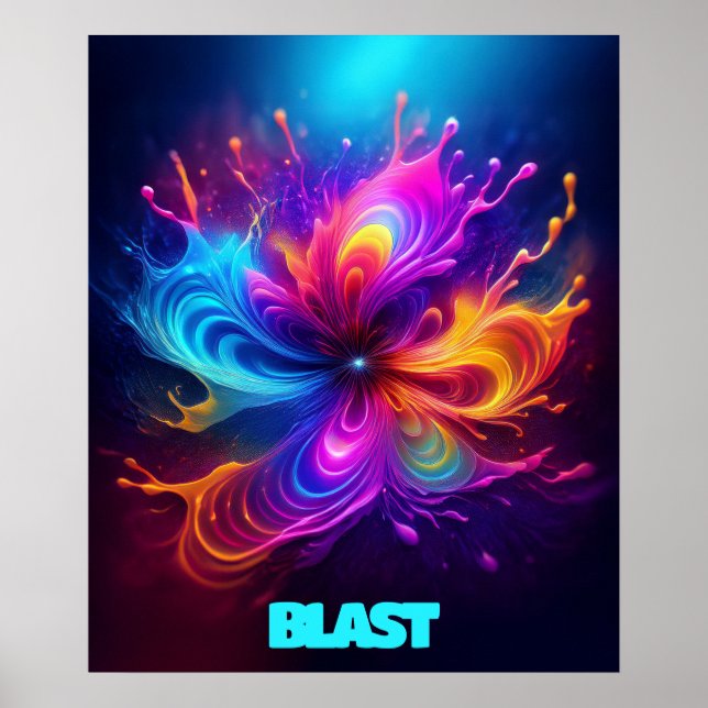 Liquefied Blast Of Colour Customizable Poster  (Front)