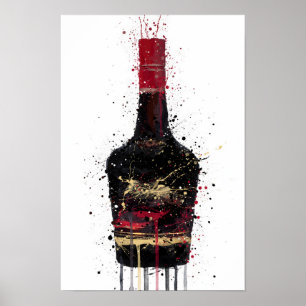 Liqueur Bottle Wall Art Print 'Burnt Umber'