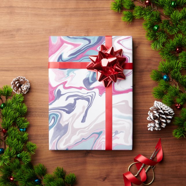 Liquid Acrylic Fluid Art Wrapping Paper – Abstract (Holiday Gift)
