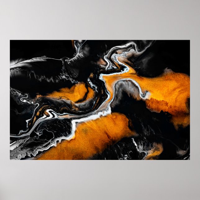Liquid acrylic picture with artistic mixed paints poster (Front)