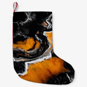 Liquid acrylic picture with artistic mixed paints small christmas stocking