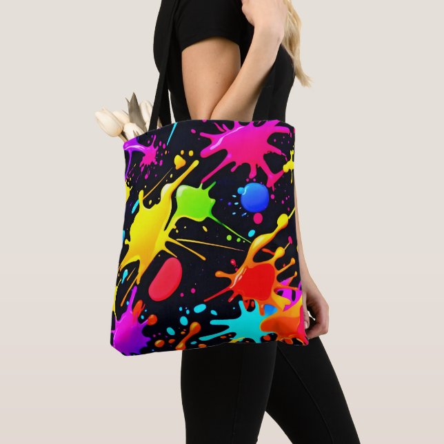 Liquid Art: Dynamic & Vibrant Tote Bag (Close Up)
