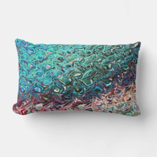 Liquid Blue Gel Abstract Lumbar Pillow