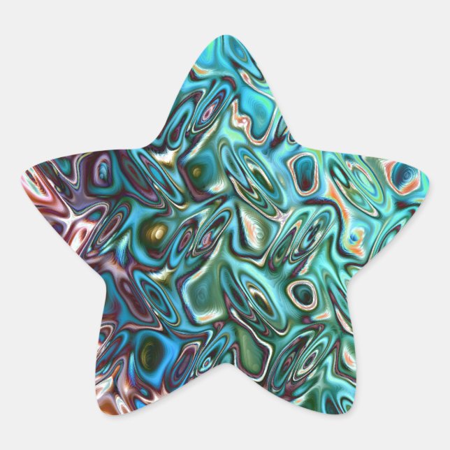 Liquid Blue Gel Abstract Star Sticker (Front)