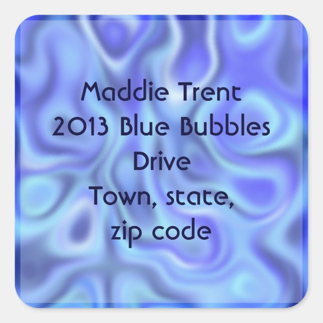 liquid blue square sticker (Front)