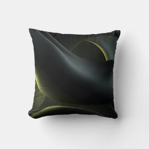 Liquid Chrome Abstract: Dark Iridescence Throw Pillow