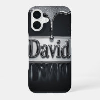 💧 Liquid Chrome “David” Flow Metallic Name Luxe