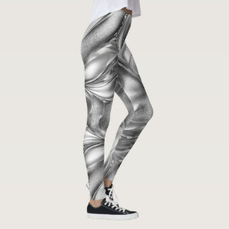 Liquid Chrome Futuristic Metallic Leggings