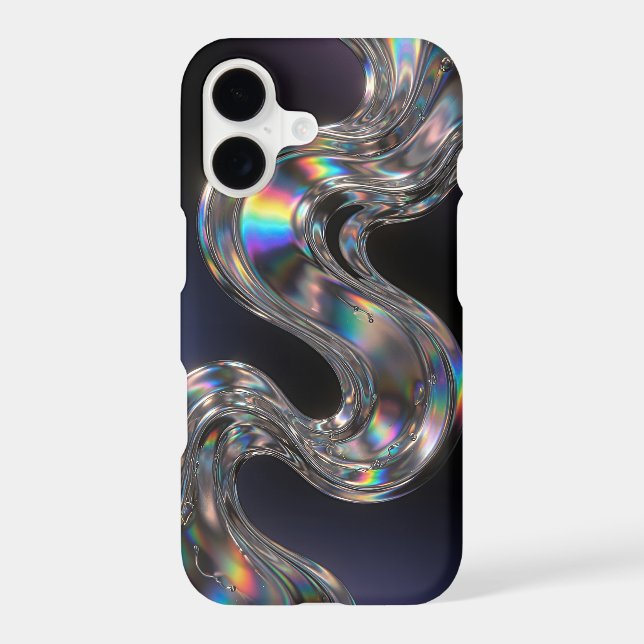 Liquid Chrome Metal Phone Case | Iridescent (Back)