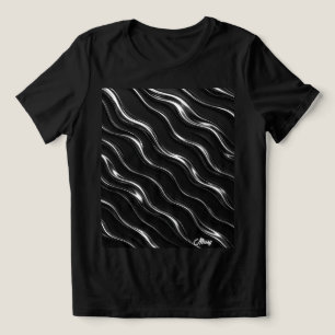Liquid Chrome Motion Pattern Futuristic Women’s Tri-Blend Shirt