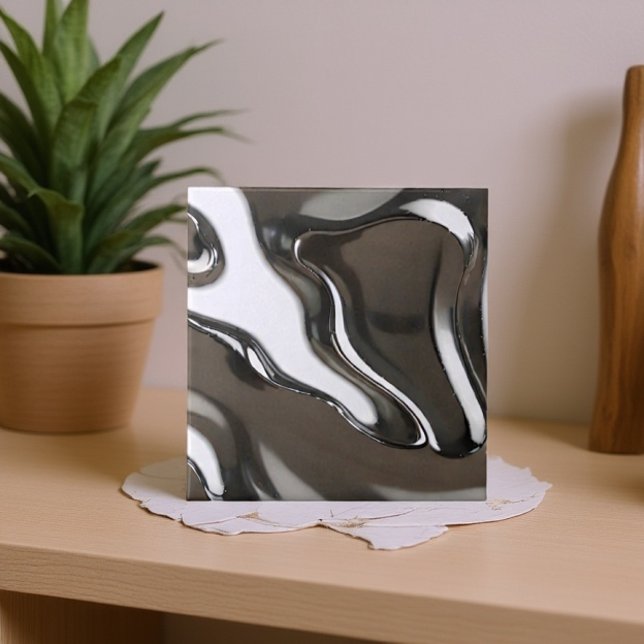 Liquid Chrome Waves  Abstract Metallic Tile (Creator Uploaded)