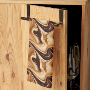 Liquid coffee tiled pattern kitchen towel
