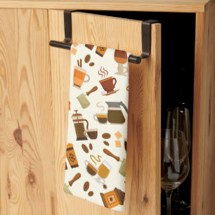 Liquid coffee tiled pattern kitchen towel