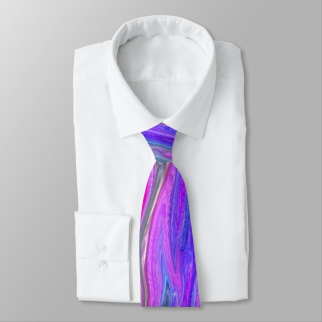 Liquid Colour Abstract Men's Tie (Tied)