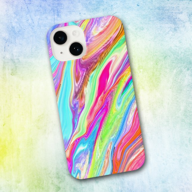 Liquid Colour Neon Abstract iPhone Case (Creator Uploaded)