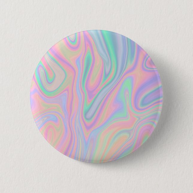 Liquid Colourful Abstract Rainbow 2 Inch Round Button (Front)