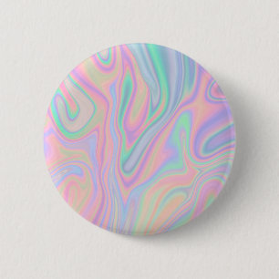 Liquid Colourful Abstract Rainbow 2 Inch Round Button