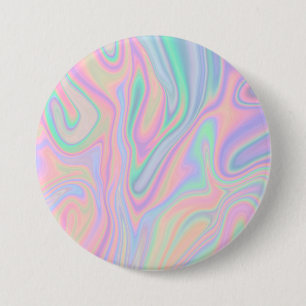 Liquid Colourful Abstract Rainbow 3 Inch Round Button