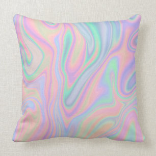 Liquid Colourful Abstract Rainbow Throw Pillow
