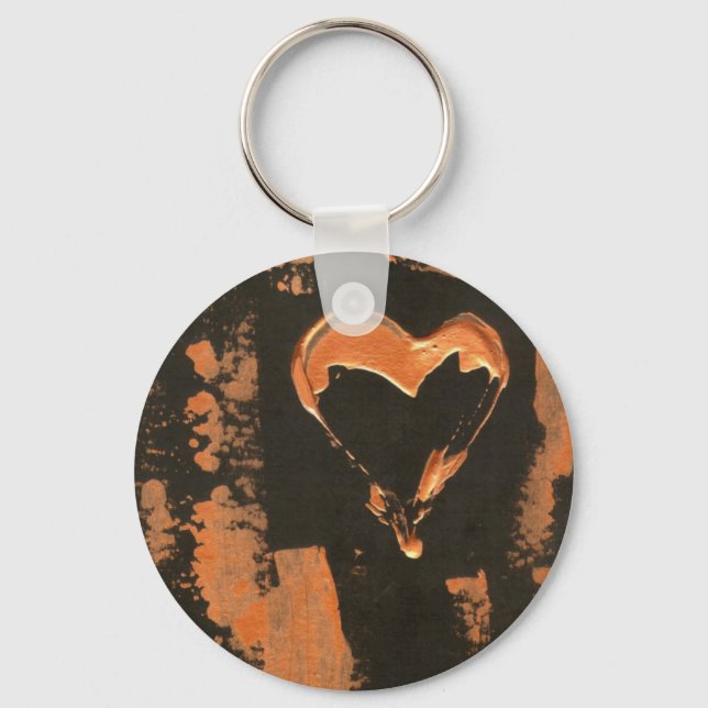 Liquid Copper Heart Keychain (Front)