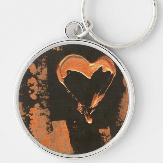 Liquid Copper Heart Keychain (Front)