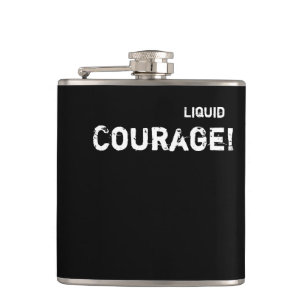 Liquid Courage Funny Alcohol Quote Wedding Groom Hip Flask
