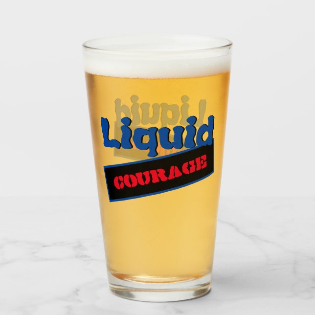 Liquid Courage Humour Glass (Front Filled)