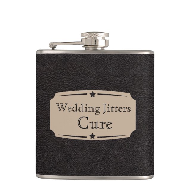 Liquid Courage Wedding Jitters Cure Hip Flask (Front)