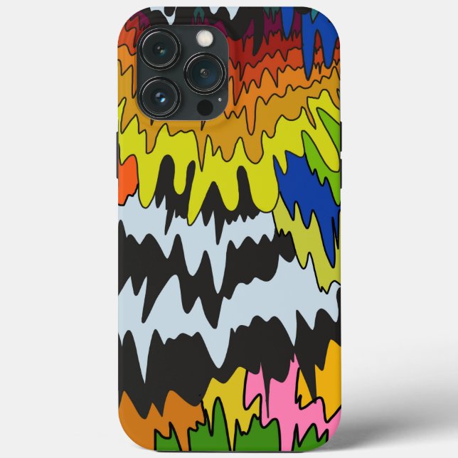 Liquid Drip Colourful Groovy Stripe Trippy Pattern Case-Mate iPhone Case (Back)