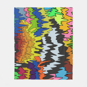 Liquid Drip Colourful Groovy Stripe Trippy Pattern Fleece Blanket