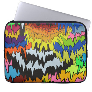 Liquid Drip Colourful Groovy Stripe Trippy Pattern Laptop Sleeve