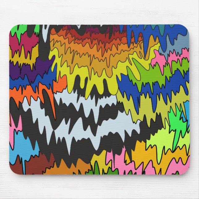 Liquid Drip Colourful Groovy Stripe Trippy Pattern Mouse Pad (Front)
