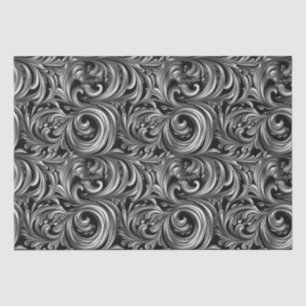 Liquid Elegance - Metallic Black liquid pattern Tissue Paper