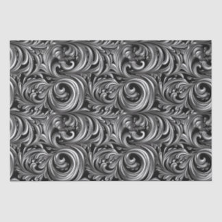 Liquid Elegance - Metallic Black liquid pattern Tissue Paper